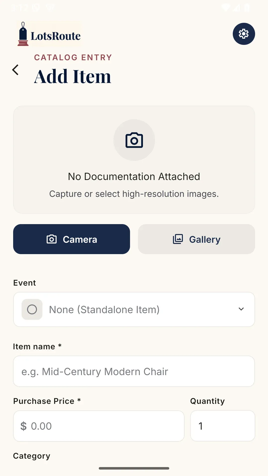 Estate Sale Inventory App