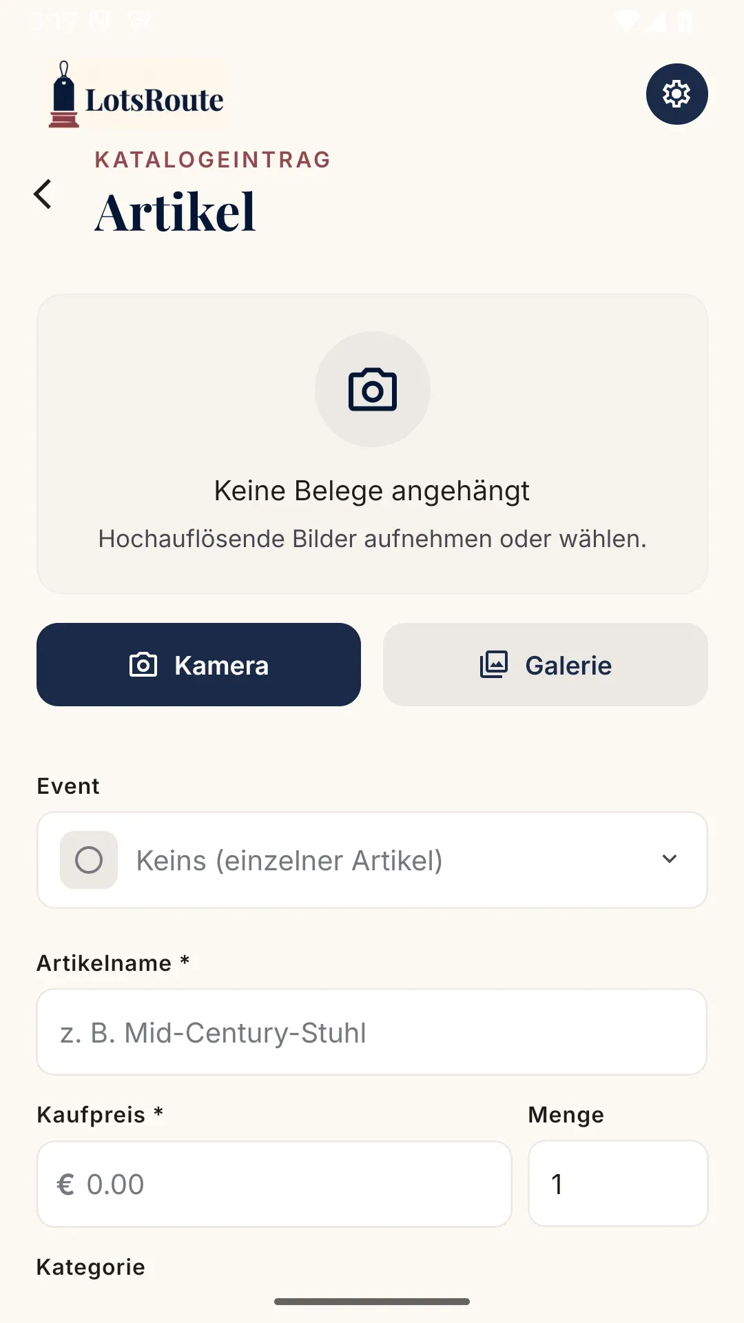 Schnelles Hinzufügen