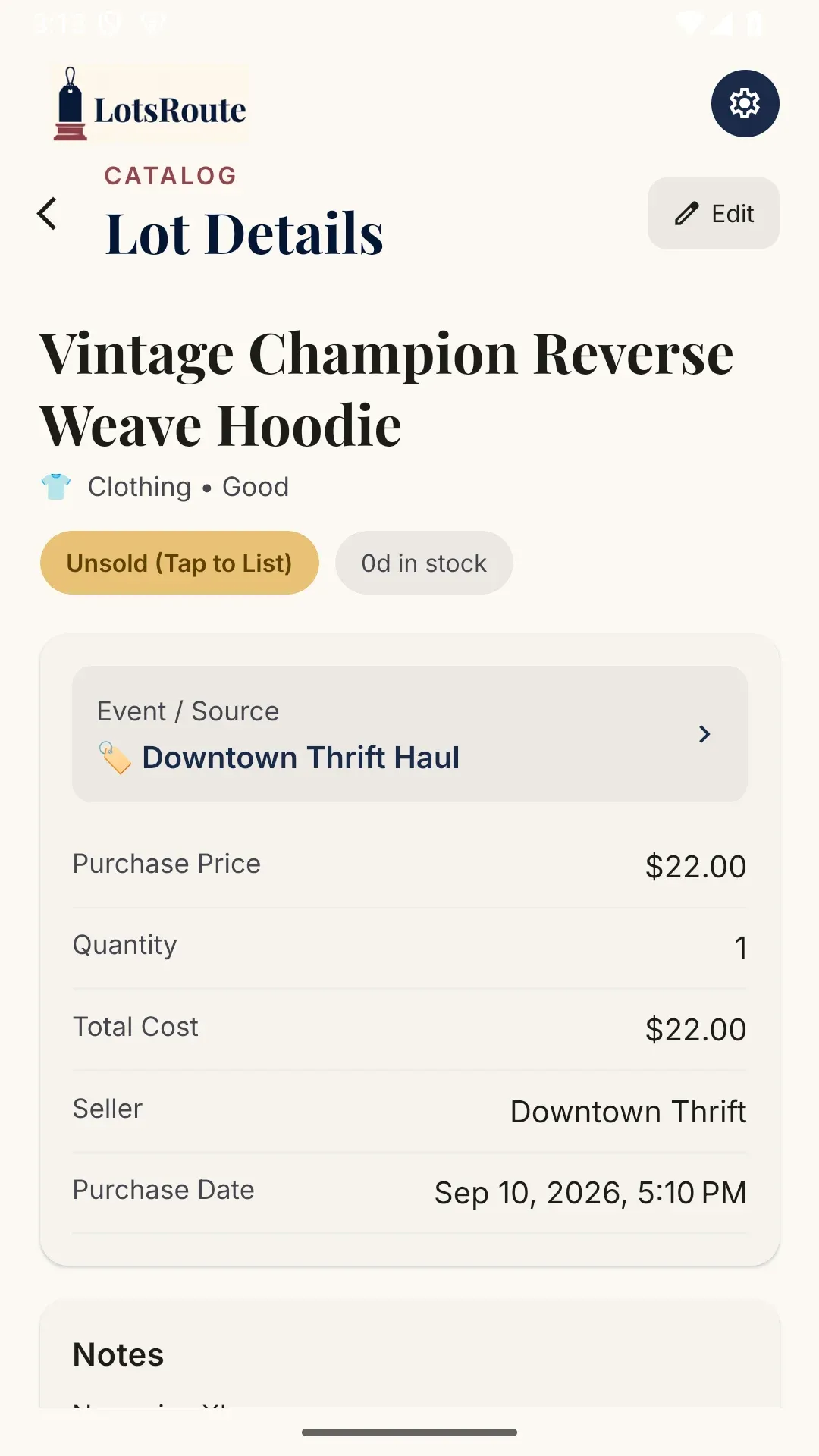 Auction Purchase Tracker App