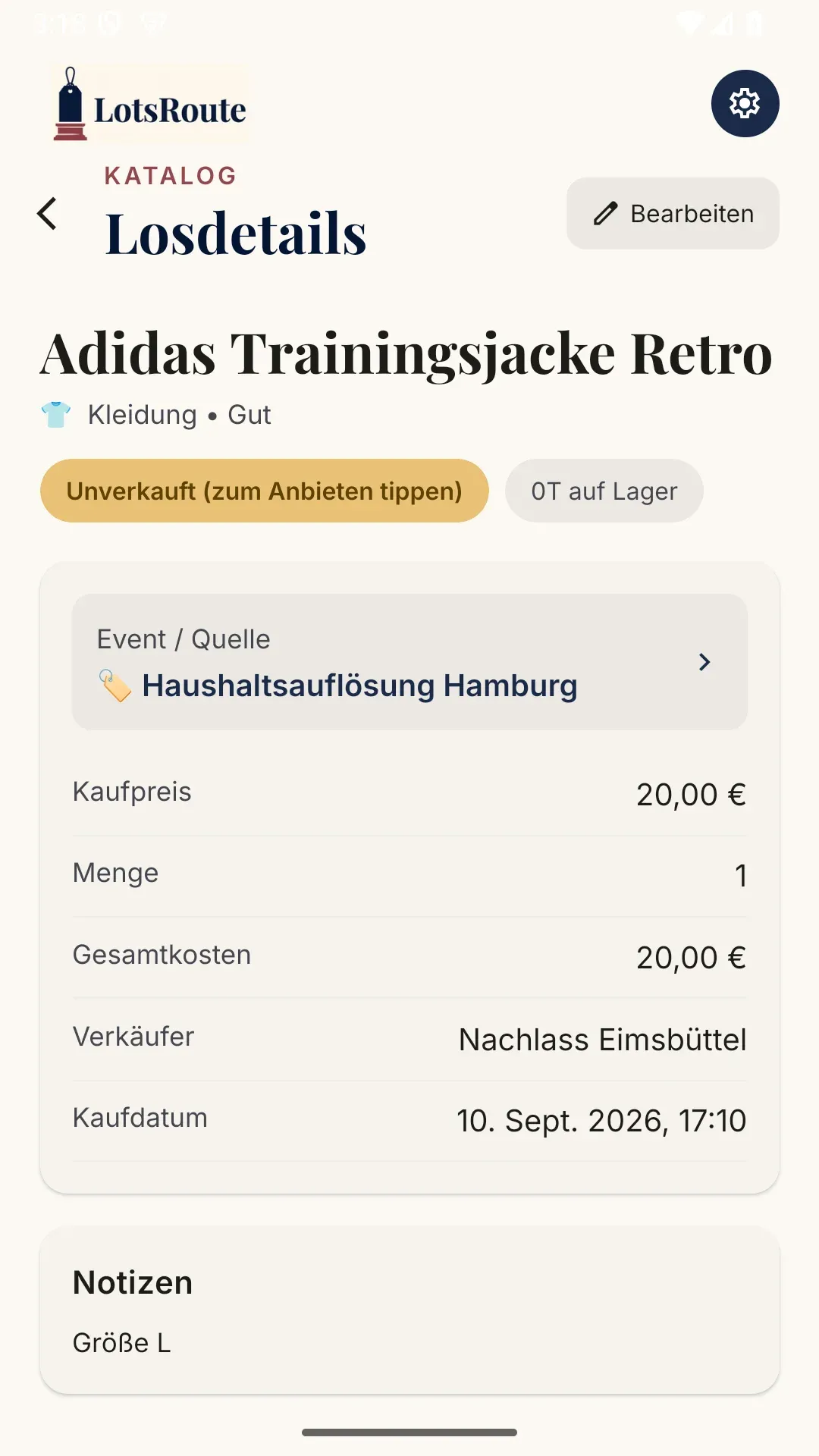 Vollständige Kaufhistorie