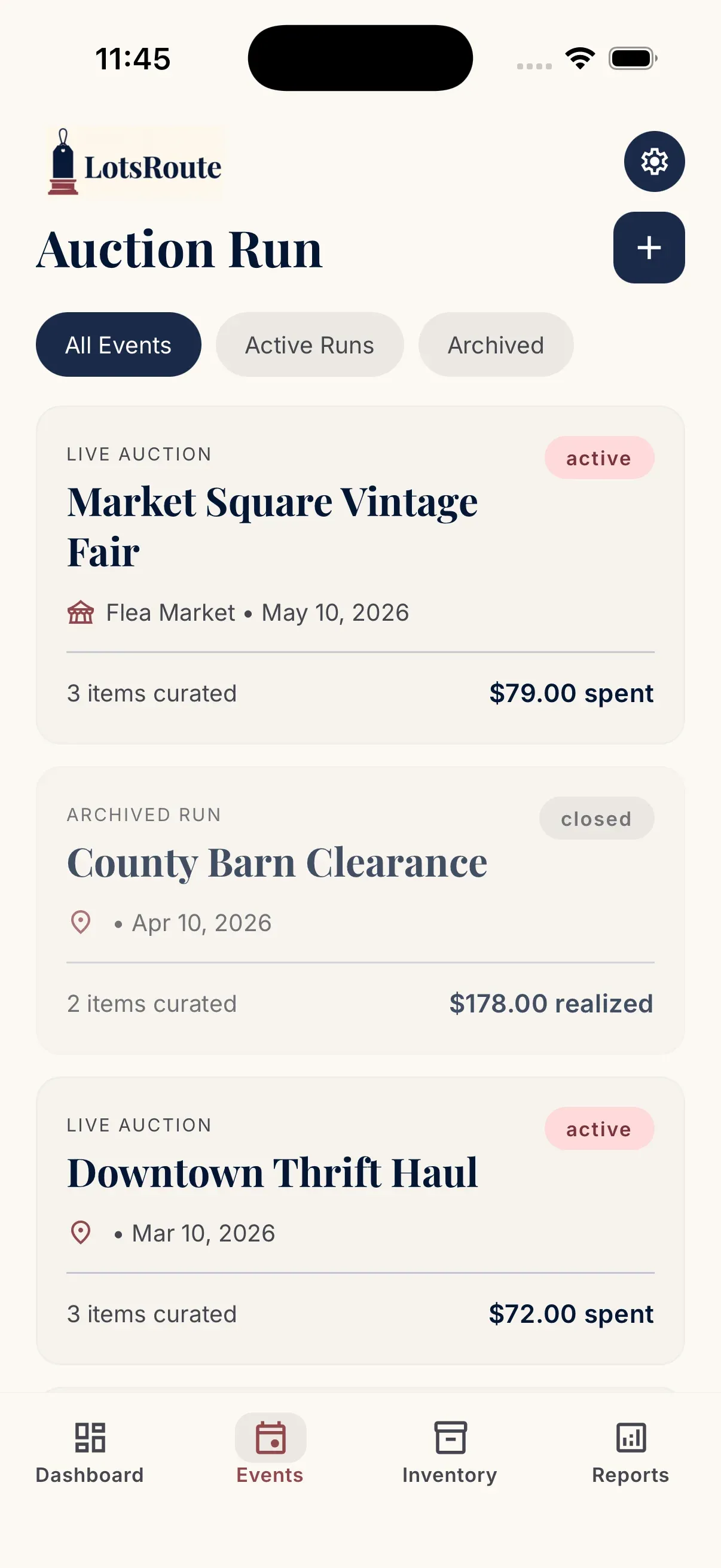 Event tracking