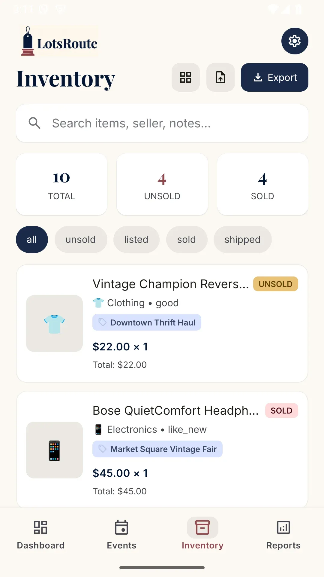 Inventory App for eBay Resellers